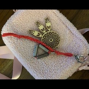 WOODEN FEATHER SUEDE BAG CHARM